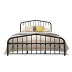 Platform Metal Bed Frame with Headboard, Iron Slat Support