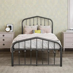 Platform Metal Bed Frame with Headboard, Iron Slat Support