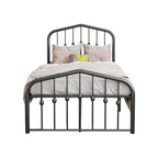Platform Metal Bed Frame with Headboard, Iron Slat Support