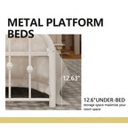 Platform Metal Bed Frame with Headboard, Iron Slat Support