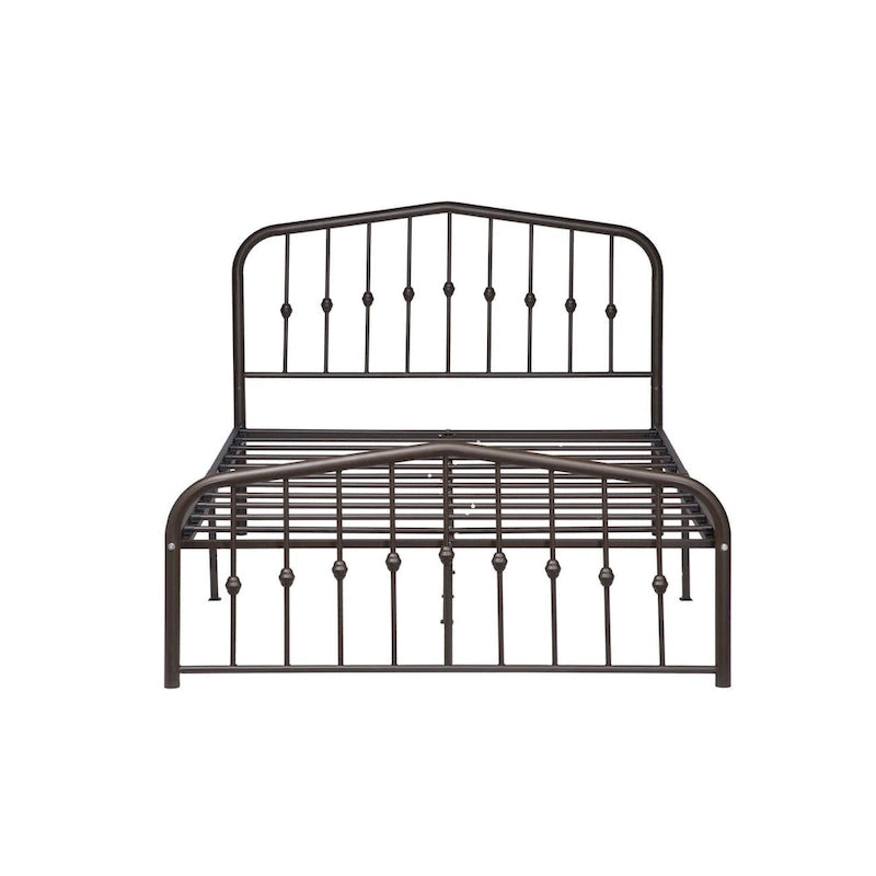Platform Metal Bed Frame with Headboard, Iron Slat Support
