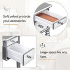 Makeup Vanity Table, 5 Drawers, Foldable Mirror, Stool Included