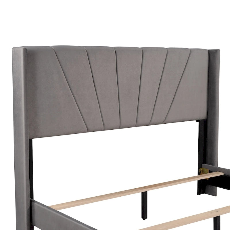 Velvet Upholstered Platform Bed
