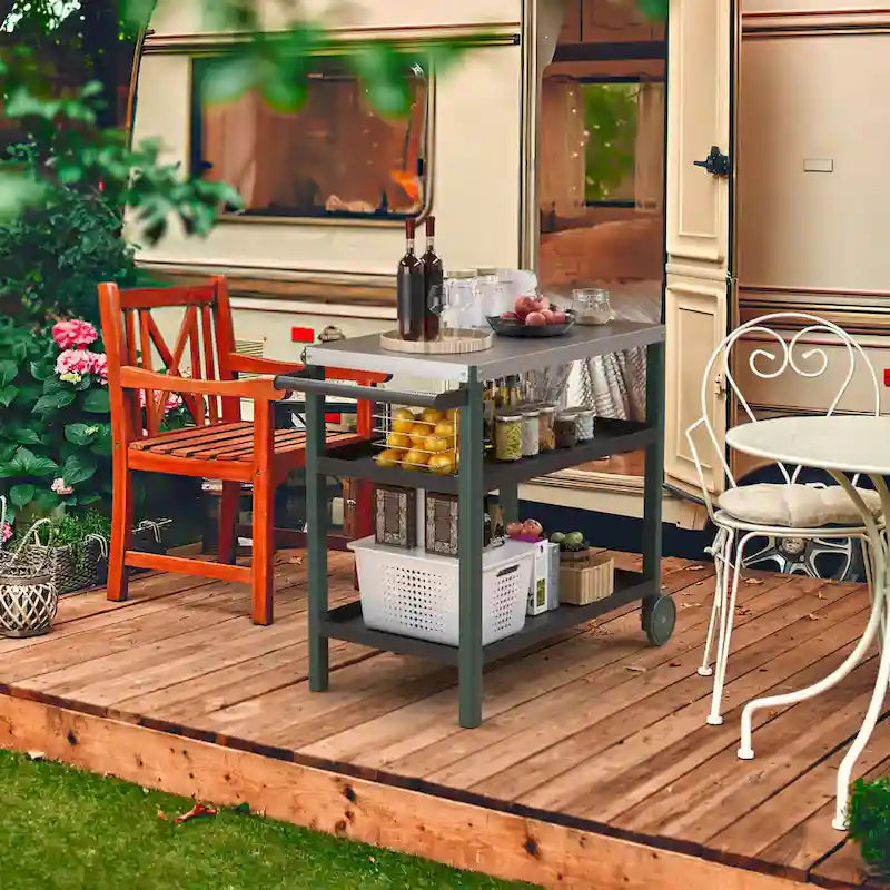 Patio Grill carts Moveable kitchen island