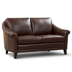 100% Genuine Leather Midcentury Modern Loveseat