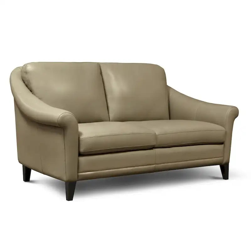 100% Genuine Leather Midcentury Modern Loveseat
