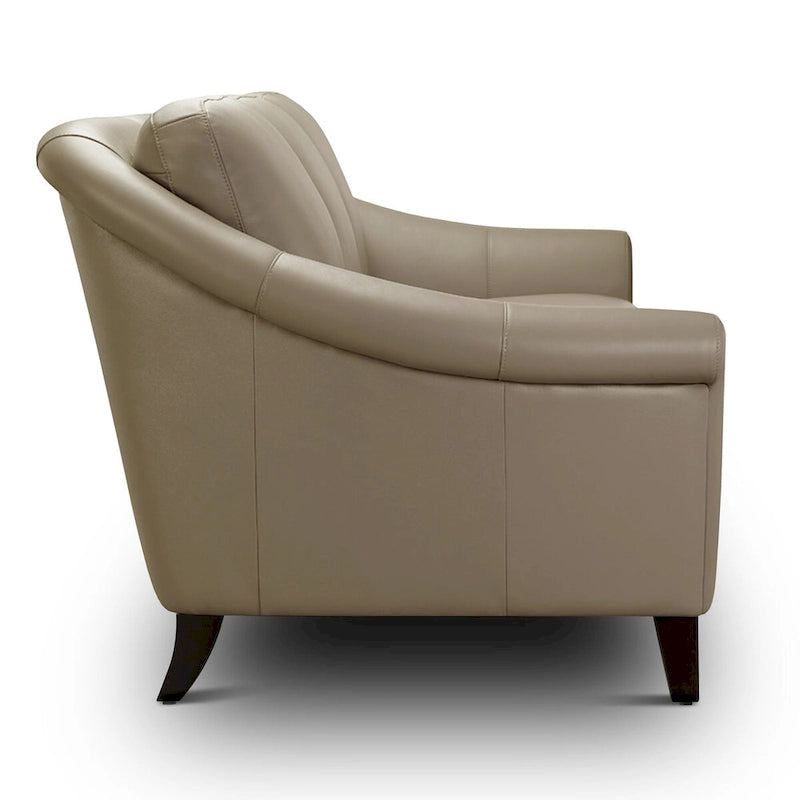 100% Genuine Leather Midcentury Modern Loveseat