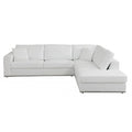  White Italian Leather Reclining L Shaped Two Piece Corner Sectional - 117