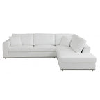 White Italian Leather Reclining L Shaped Two Piece Corner Sectional - 117