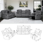 Faux Leather Manual Reclining Livingroom Sofa with Dropdown Table and Console