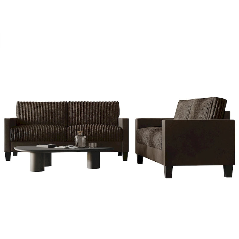 Corduroy Mid-Century Modern Velvet Upholstered Living Room Sofa