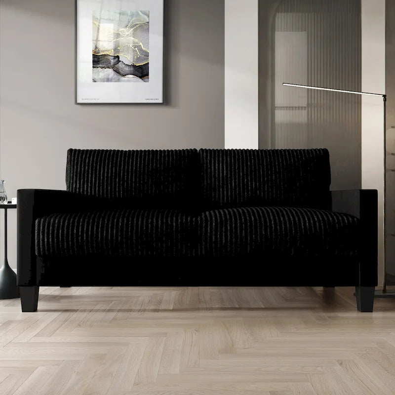 Corduroy Mid-Century Modern Velvet Upholstered Living Room Sofa