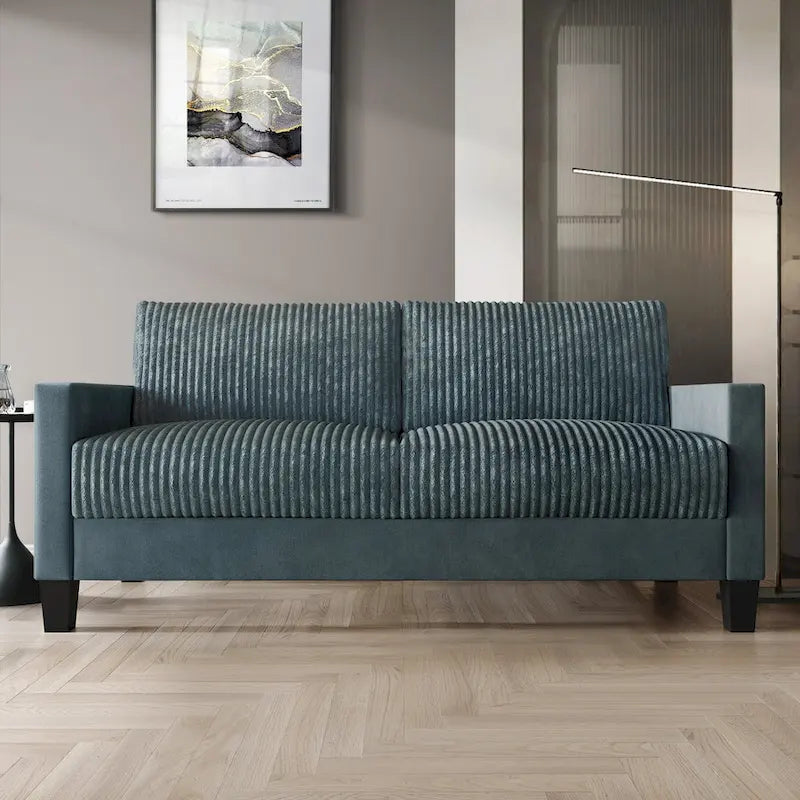 Corduroy Mid-Century Modern Velvet Upholstered Living Room Sofa