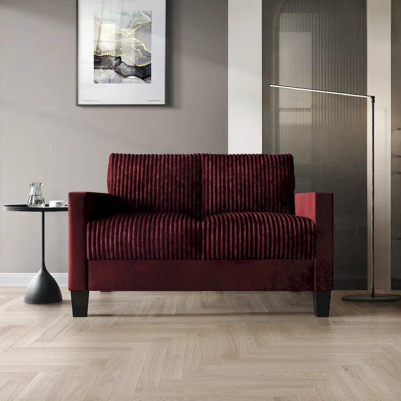 Corduroy Mid-Century Modern Velvet Upholstered Living Room Sofa