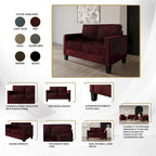 Corduroy Mid-Century Modern Velvet Upholstered Living Room Sofa