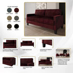 Corduroy Mid-Century Modern Velvet Upholstered Living Room Sofa