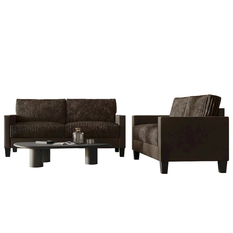 Corduroy Mid-Century Modern Velvet Upholstered Living Room Sofa