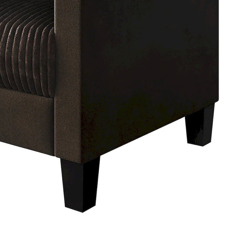 Corduroy Mid-Century Modern Velvet Upholstered Living Room Sofa