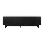 TV Stand for TVs Up to 78, Entertainment Center with Solid Wood Legs, Practical Media Console with Adjustable Shelves