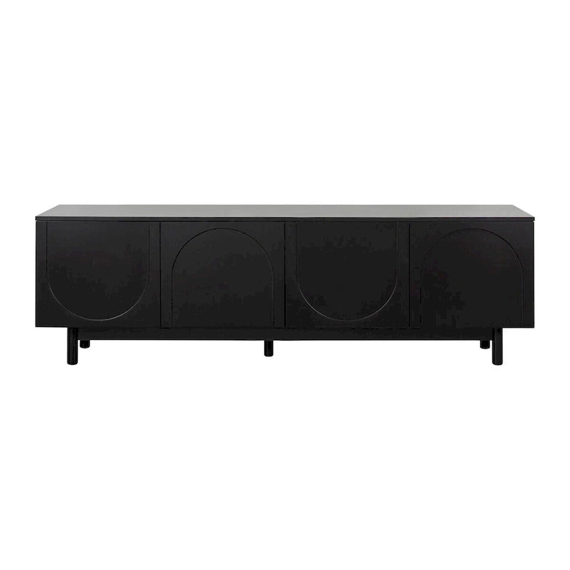 TV Stand for TVs Up to 78, Entertainment Center with Solid Wood Legs, Practical Media Console with Adjustable Shelves
