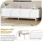 TV Stand for TVs Up to 78, Entertainment Center with Solid Wood Legs, Practical Media Console with Adjustable Shelves