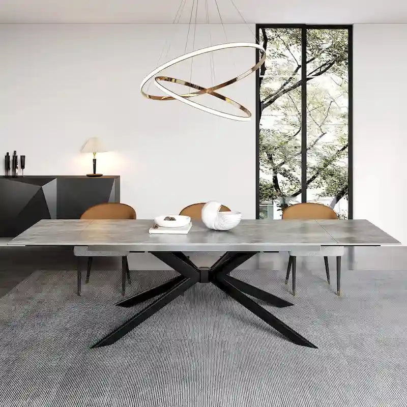 110.24 Extendable Rectangular Sintered Stone Dining Table - 78.74 to 110.24