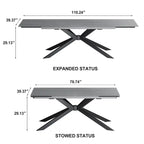 110.24 Extendable Rectangular Sintered Stone Dining Table - 78.74 to 110.24