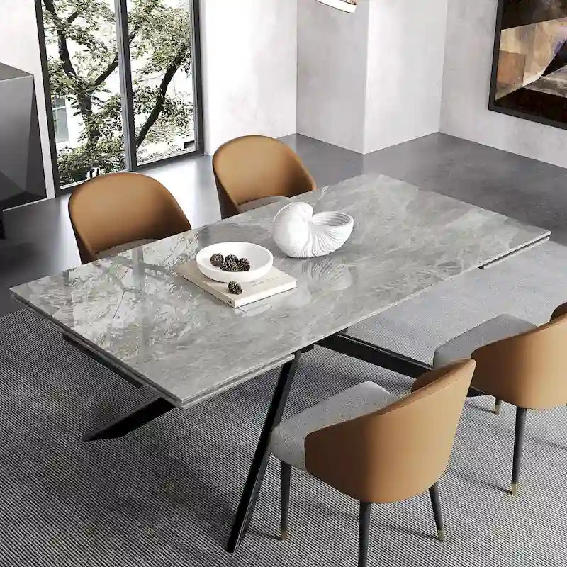 110.24 Extendable Rectangular Sintered Stone Dining Table - 78.74 to 110.24