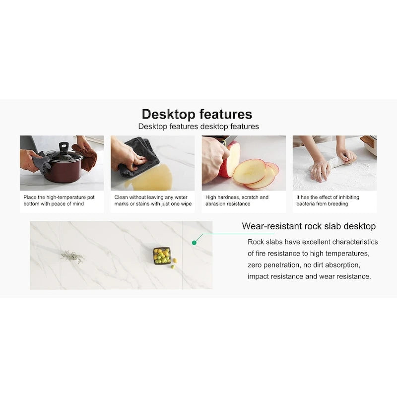 110.24 Extendable Rectangular Sintered Stone Dining Table - 78.74 to 110.24