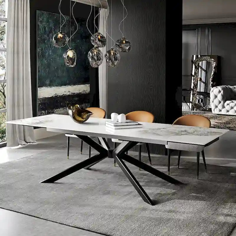 110.24 Extendable Rectangular Sintered Stone Dining Table - 78.74 to 110.24