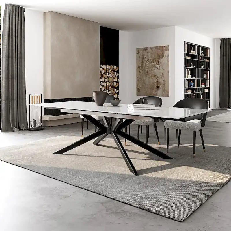 110.24 Extendable Rectangular Sintered Stone Dining Table - 78.74 to 110.24