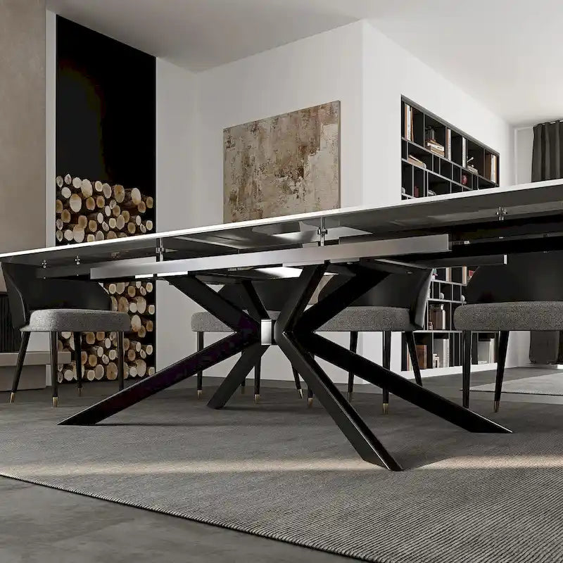 110.24 Extendable Rectangular Sintered Stone Dining Table - 78.74 to 110.24