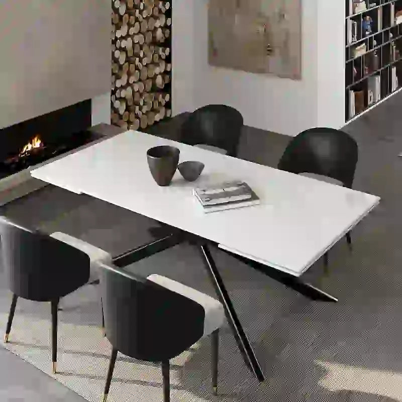 110.24 Extendable Rectangular Sintered Stone Dining Table - 78.74 to 110.24