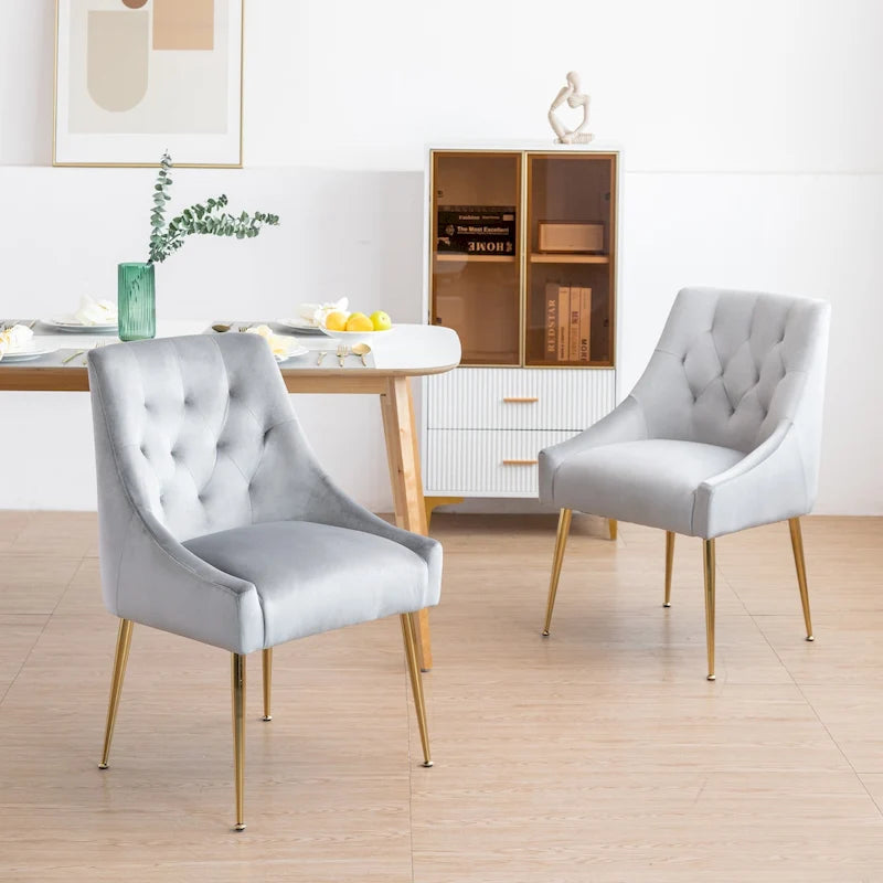 Mid-Century Modern Velvet Dining Chair, Upholstered Parsons Chair
