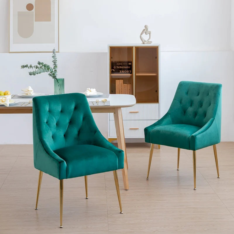 Mid-Century Modern Velvet Dining Chair, Upholstered Parsons Chair