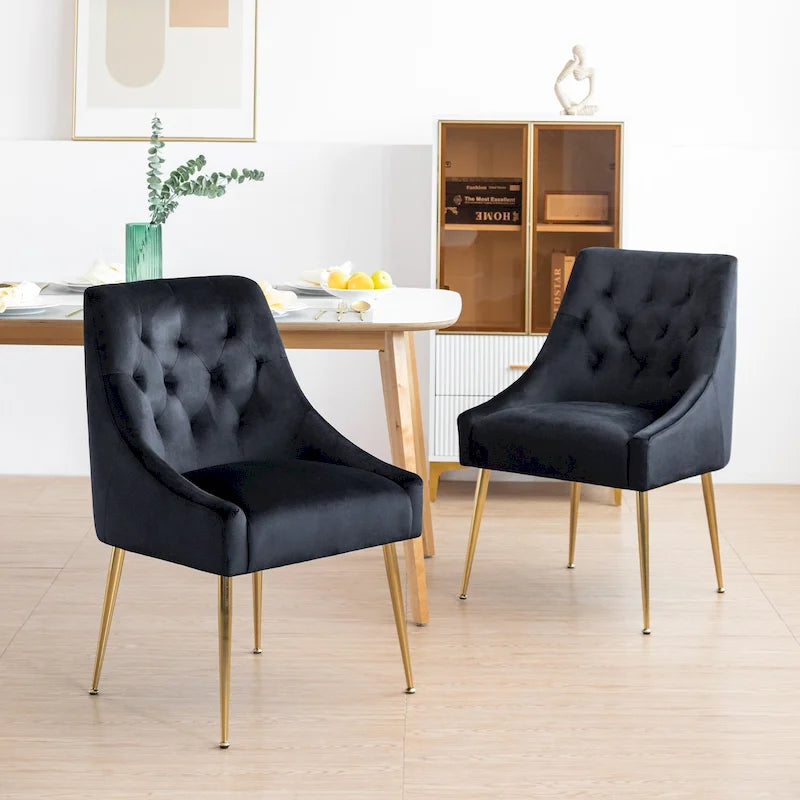 Mid-Century Modern Velvet Dining Chair, Upholstered Parsons Chair