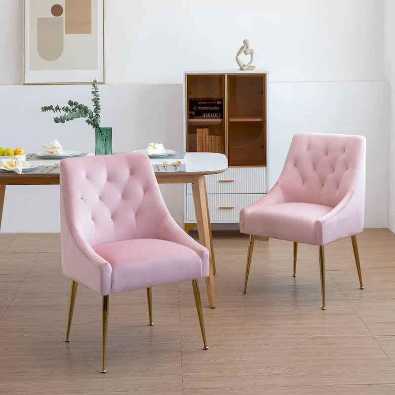 Mid-Century Modern Velvet Dining Chair, Upholstered Parsons Chair