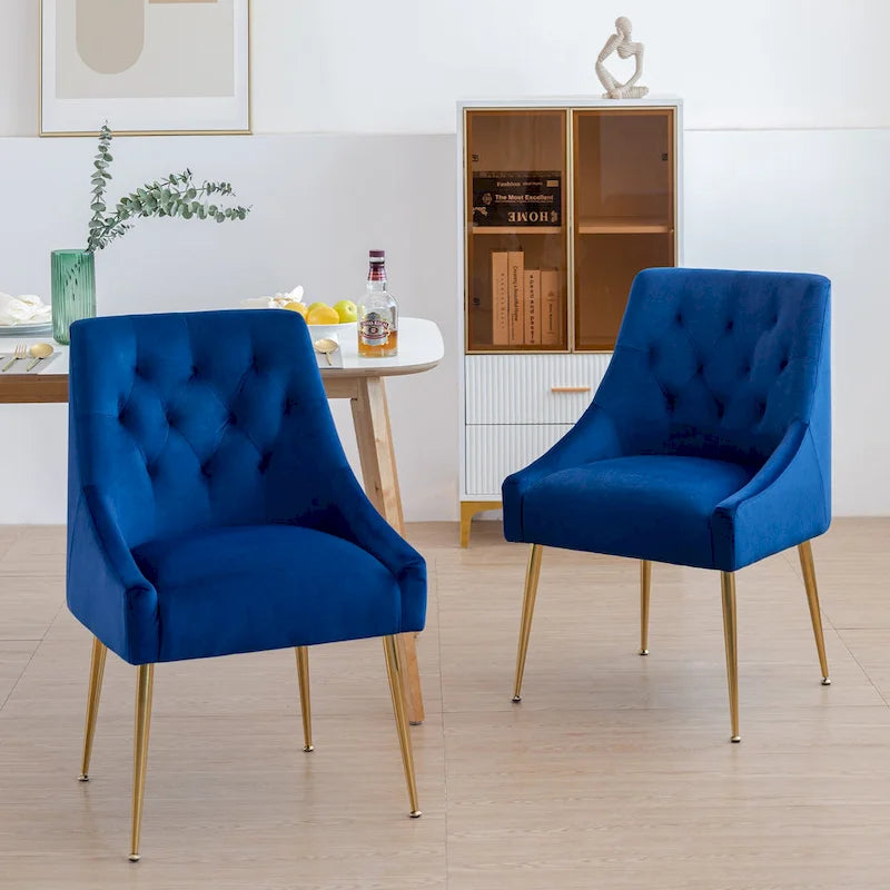 Mid-Century Modern Velvet Dining Chair, Upholstered Parsons Chair