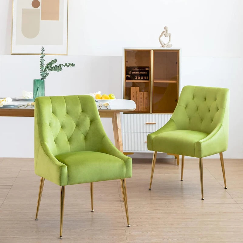Mid-Century Modern Velvet Dining Chair, Upholstered Parsons Chair