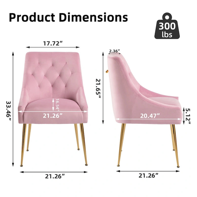 Mid-Century Modern Velvet Dining Chair, Upholstered Parsons Chair