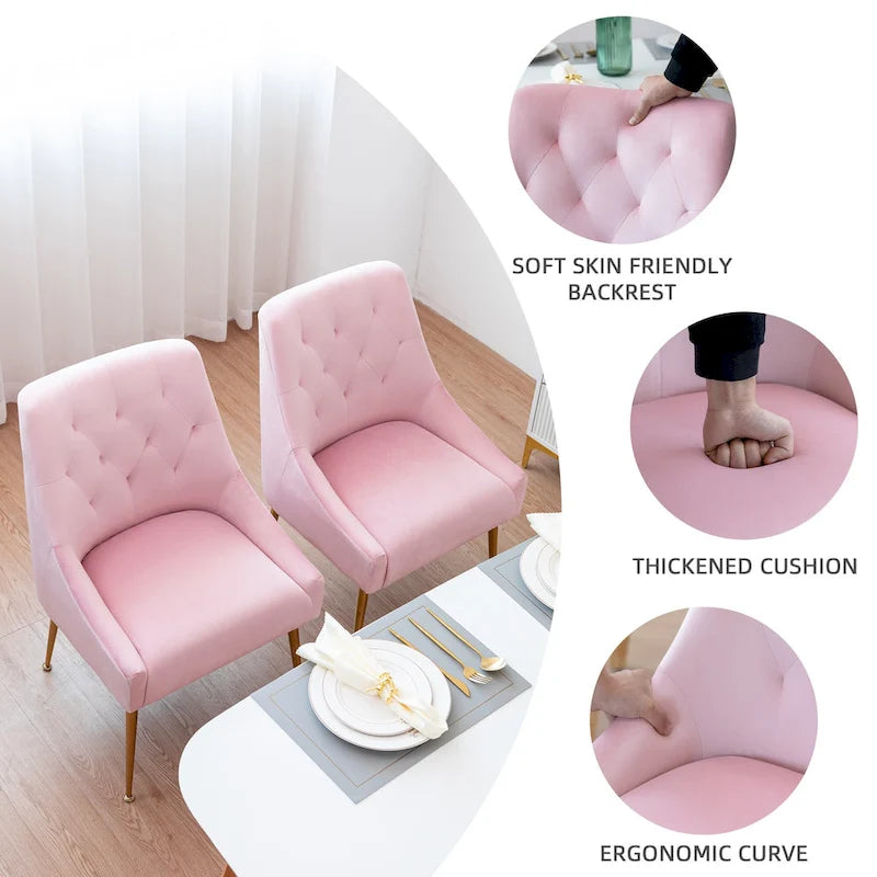 Mid-Century Modern Velvet Dining Chair, Upholstered Parsons Chair
