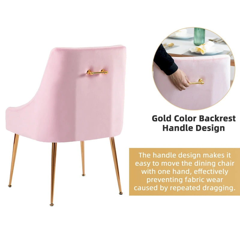 Mid-Century Modern Velvet Dining Chair, Upholstered Parsons Chair