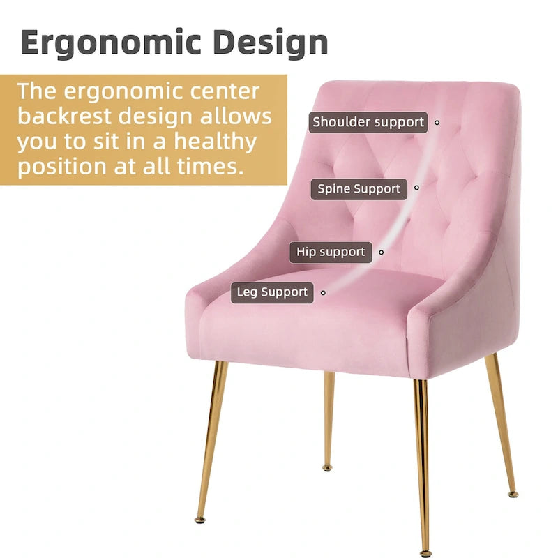 Mid-Century Modern Velvet Dining Chair, Upholstered Parsons Chair