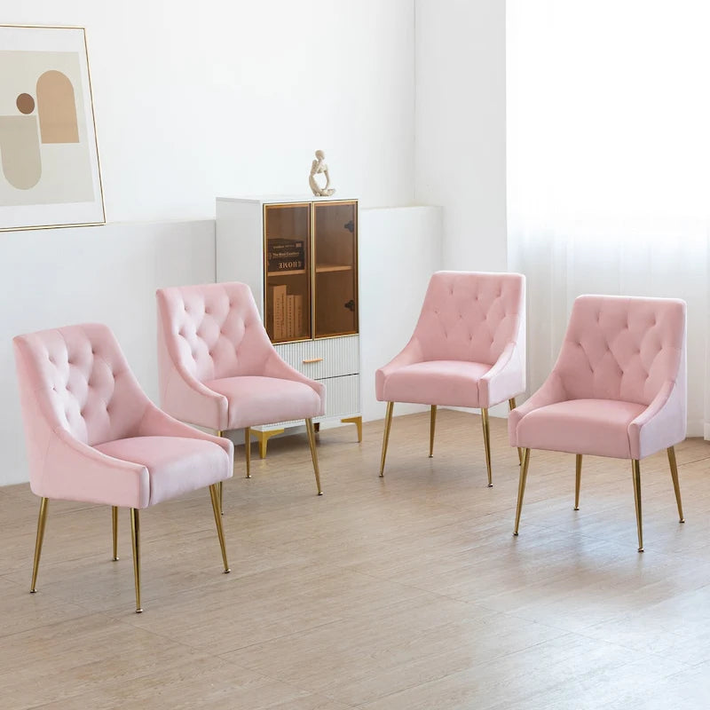 Mid-Century Modern Velvet Dining Chair, Upholstered Parsons Chair