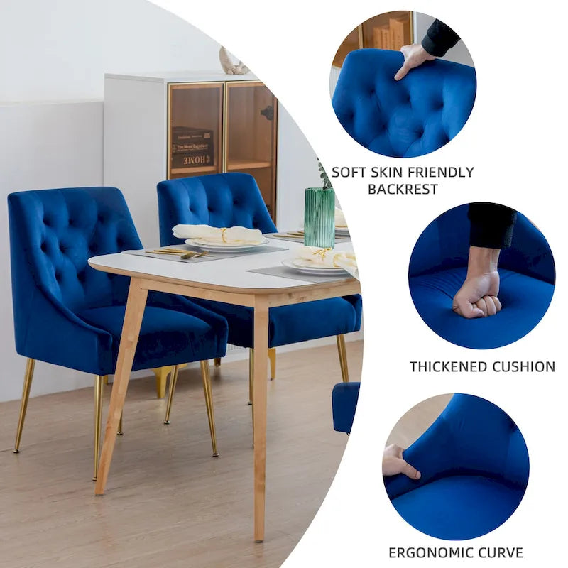 Mid-Century Modern Velvet Dining Chair, Upholstered Parsons Chair