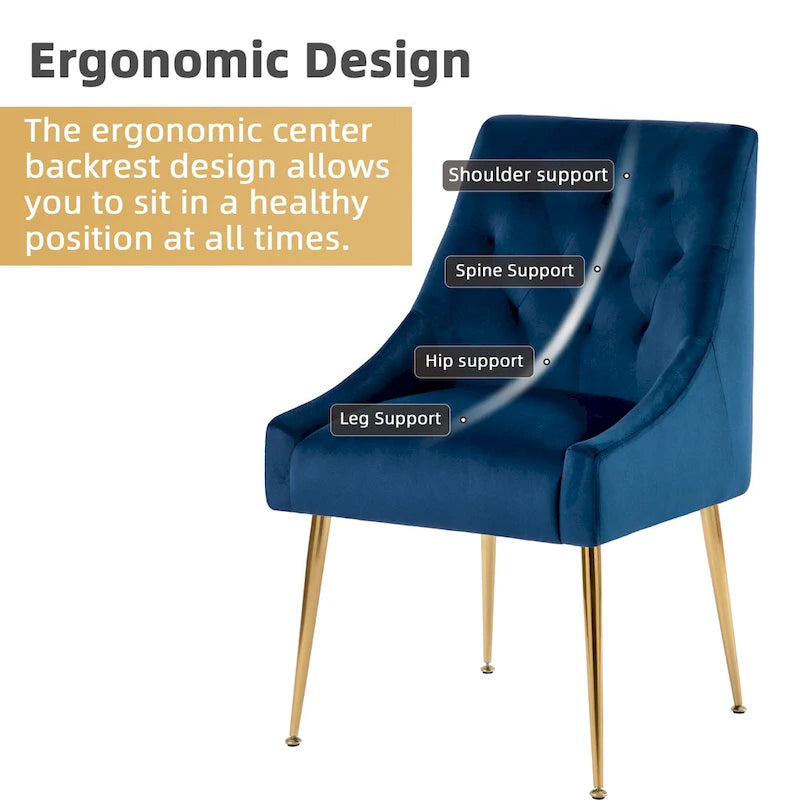 Mid-Century Modern Velvet Dining Chair, Upholstered Parsons Chair