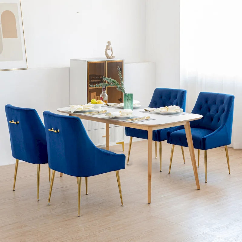 Mid-Century Modern Velvet Dining Chair, Upholstered Parsons Chair