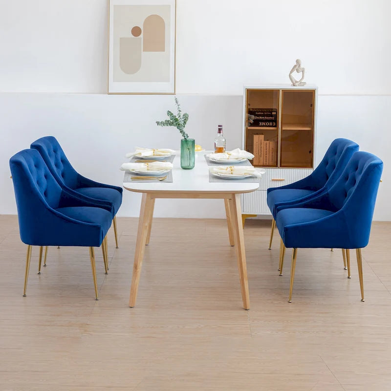 Mid-Century Modern Velvet Dining Chair, Upholstered Parsons Chair