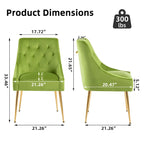 Mid-Century Modern Velvet Dining Chair, Upholstered Parsons Chair