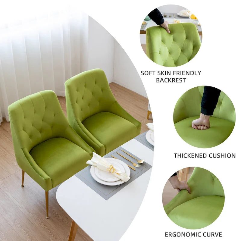 Mid-Century Modern Velvet Dining Chair, Upholstered Parsons Chair